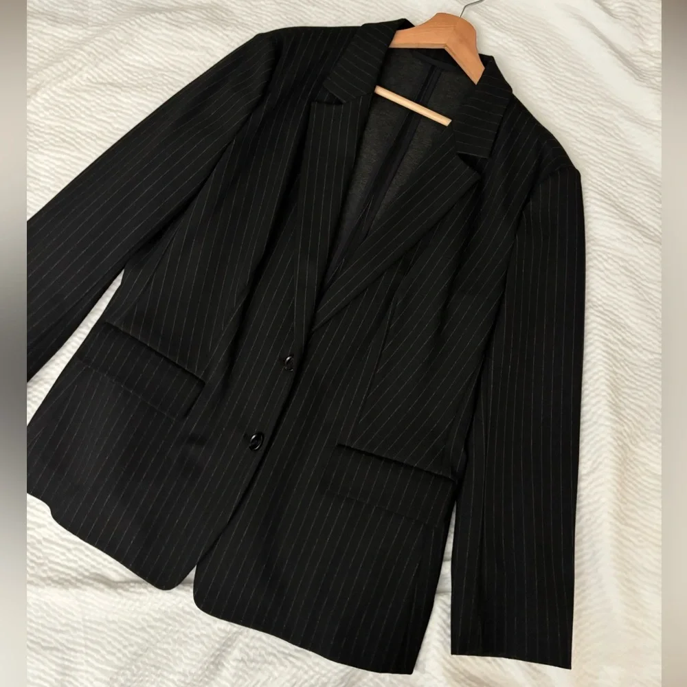 Hugo Boss Jolise Pinstripe Stretch Slim Leg Pant Suit
